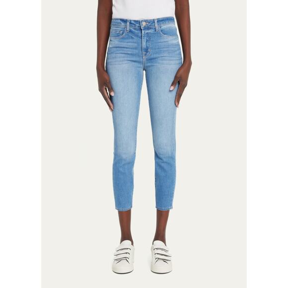 NEW L'AGENCE Margot High Rise Ankle Jeans Blanks Blue Denim Skinny US 25. - Picture 1 of 9